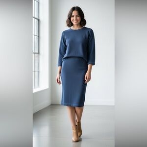 Vintage 80’s RODIER PARIS Wool Blend Knit Skirt & Sweater Set